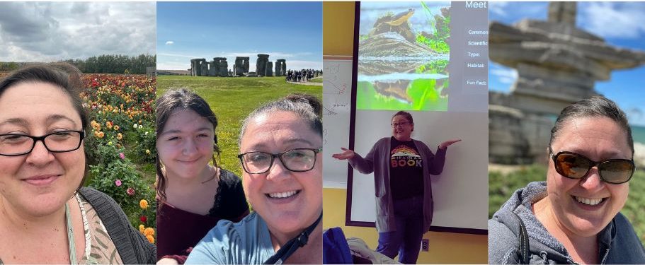 Page header showing Shauna McCabe teaching and enjoying travel and nature